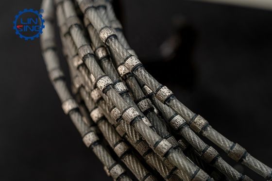 石を切るダイヤモンドワイヤセール 11.0mm 数珠直径とメートルあたり37pcs 数珠