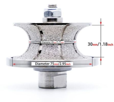 精密石のプロファイリングと磨削のための電圧塗装ダイヤモンドルータービットV30D75MM